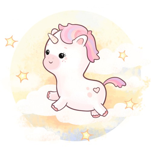 Cute baby-unicorn for a pay product