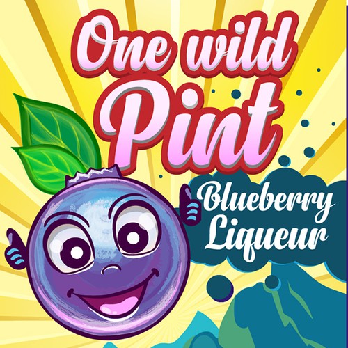 Disign for bottle Blueberry Liqueur