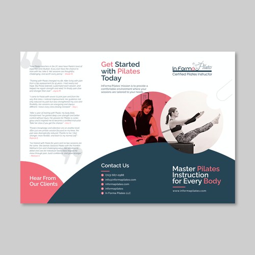 In Forma Pilates – Professional Trifold Brochure Design