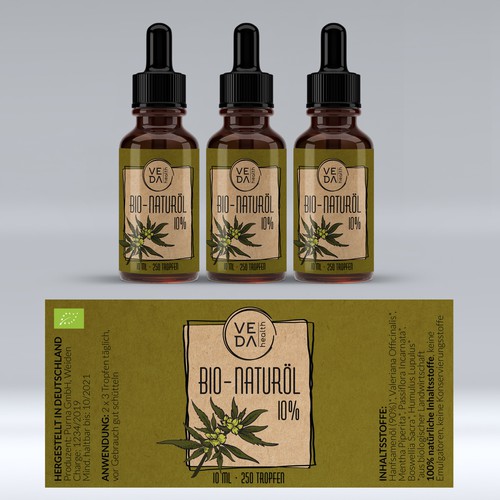 Label design for Bio-Naturol hemp oil