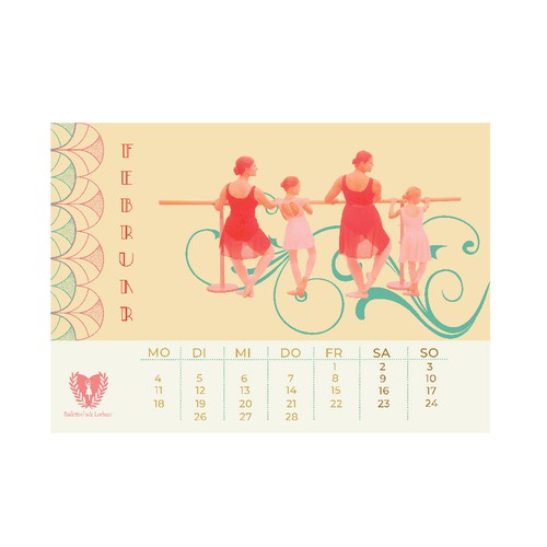 Calendar design for a ballet academy.