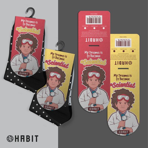 Label concept for "Habit Socks "