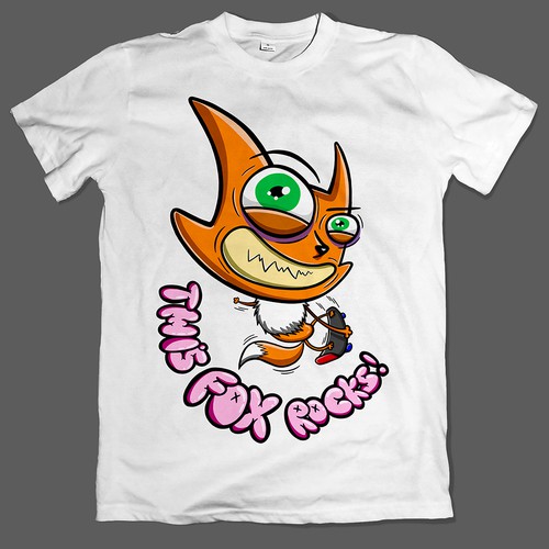 Cartoon fox T-shirt design