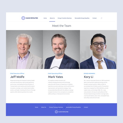 Clean energy website design