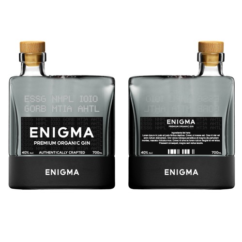 Bottle design for Enigma Gin