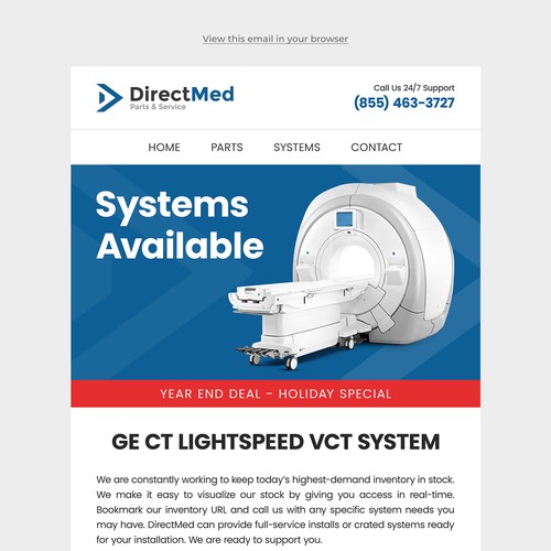 DirectMed Parts and Service Email Deisgn