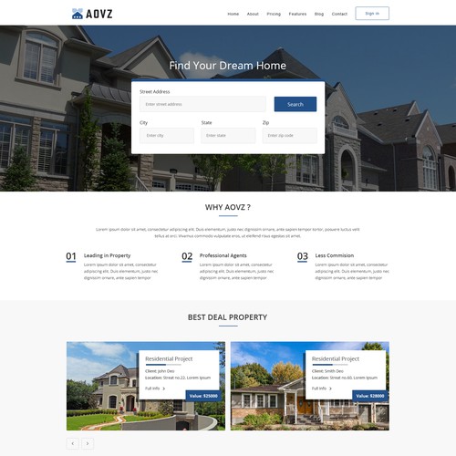 Real Estate Website Custom Design