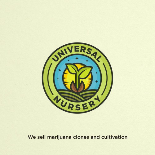 Fun colorful Logo for Universal Nursery, a cannabis clones and cultivation company