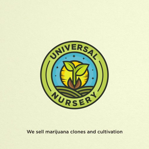 Fun colorful Logo for Universal Nursery, a cannabis clones and cultivation company