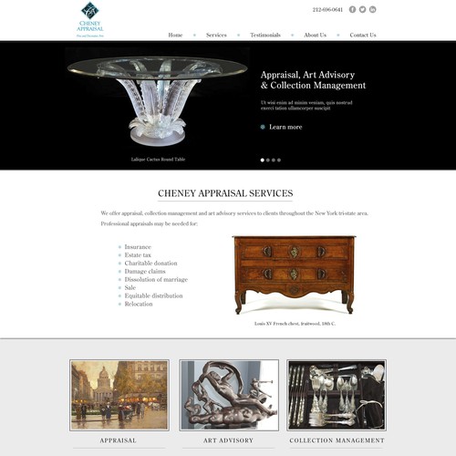 Cheney Appraisal Services Homepage design