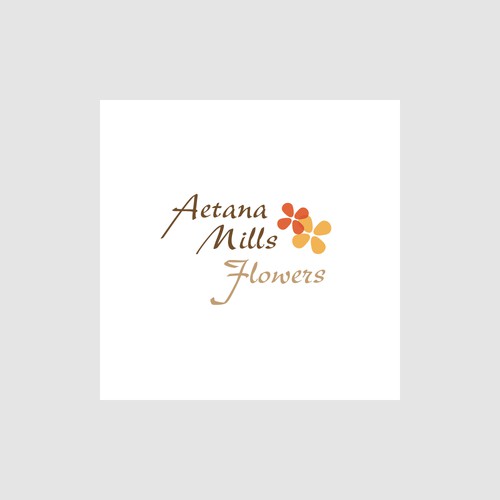 Aetana Mills Flowers Logo Design
