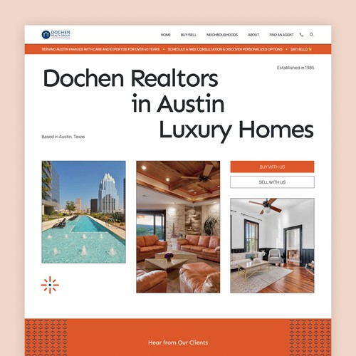 Homepage for Real Estate website