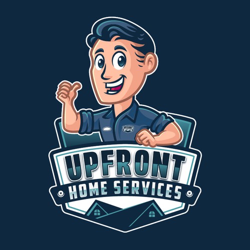 Upfront home services mascot logo