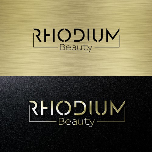 Concepto de logo Rhodium beauty 
