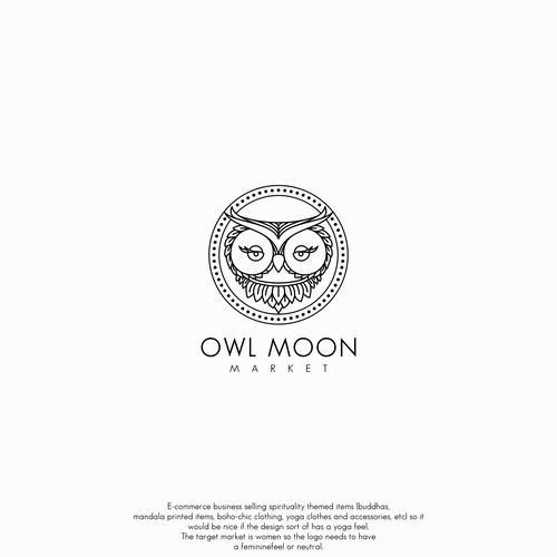 Logo concept for owl moon