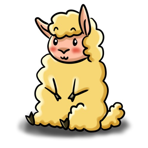 Cute alpaca mascot design