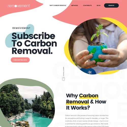 Do a cool new website design for an environmental start up