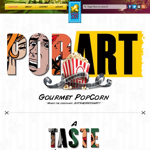 Redesign a unique website for a fun gourmet popcorn company!