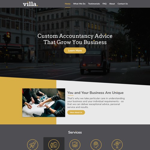 Home page design for proactive and quality accounting firm