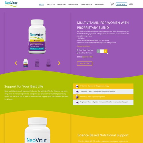 Vitamins Ecommerce Product Page 