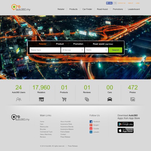 Redesign for the road assist & automotive directory website