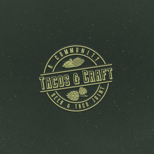Vintage logo concept for a beer and taco joint