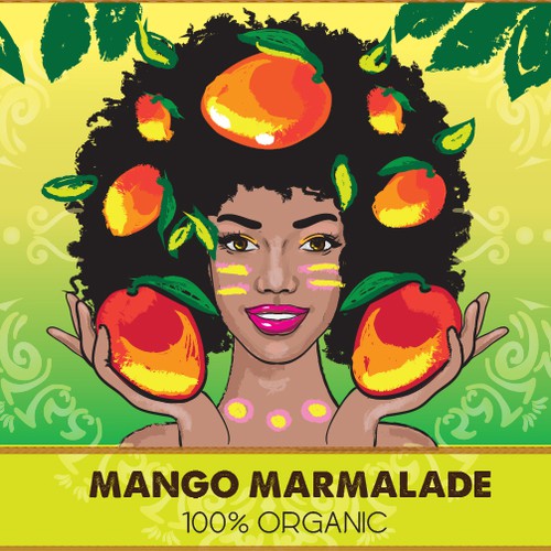 Design a tropical  mango jam