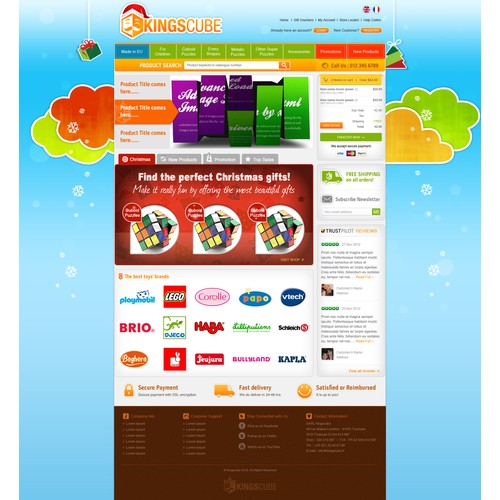 Homepage design for Kingscube.