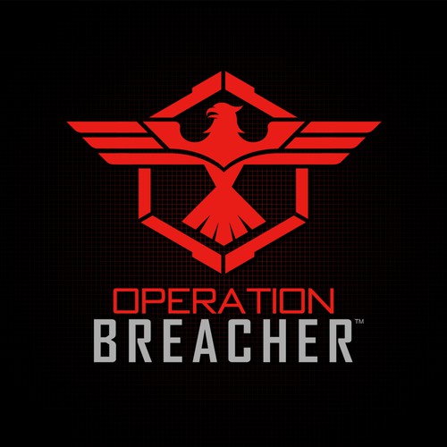 Create a strong powerful Military design for Operation Breacher