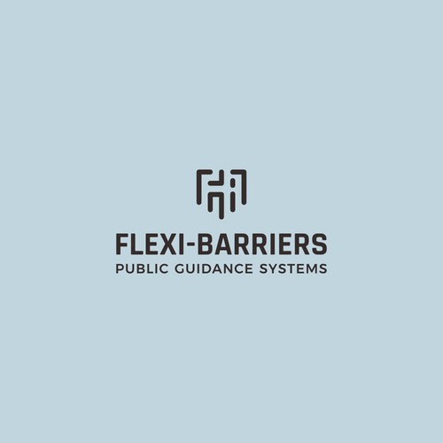 Lineart logo for crowd control company: Flexi-Barriers