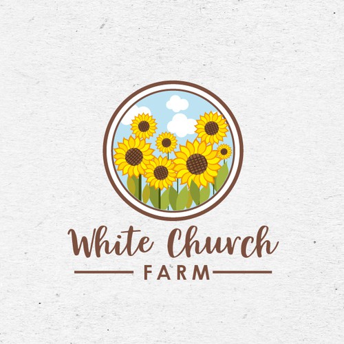 farm logo with sunflowers
