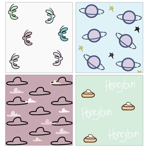 Pattern designs for baby clothing brand