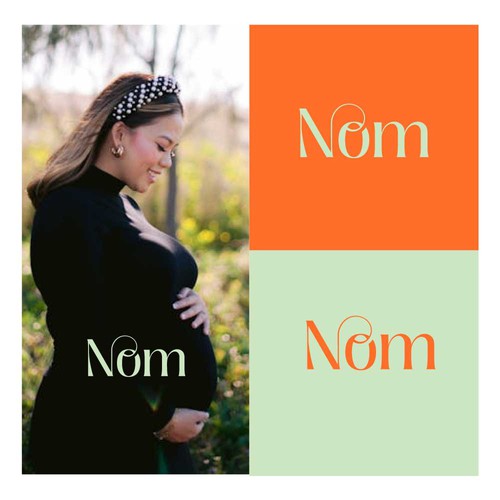 Playful feminine logo concept for Nom