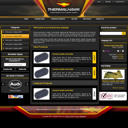 THERMALHAWK oscommerce site needed