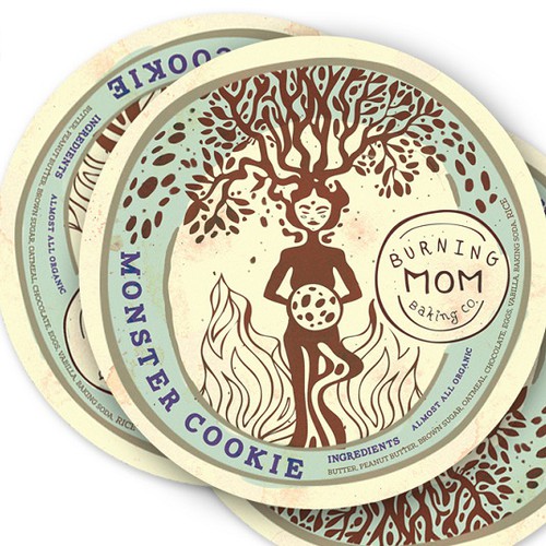 Monster Cookie label illustration/logo
