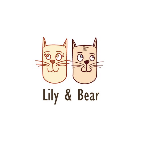 Logo of two playful cats for pet store