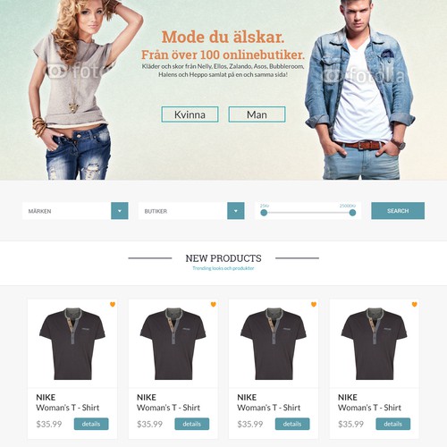 Fashion clothing page