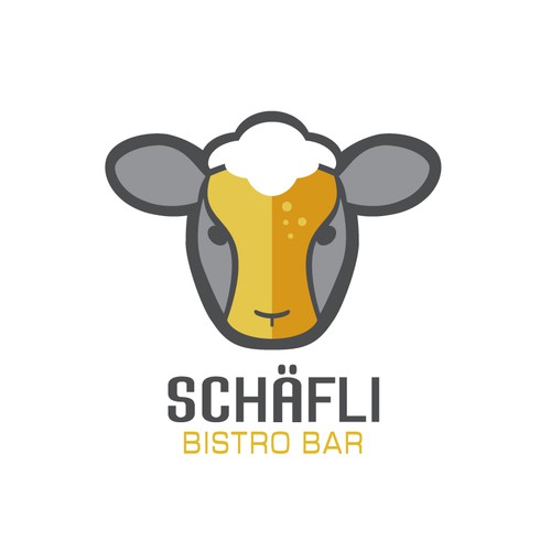 Logo concept for bistro bar with sheep/beer combo.