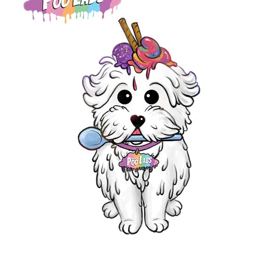 Create the cutest maltese terrier mascot for PööLabs