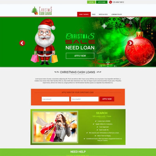 Wordpress Design For Christmas Cash Loan Company