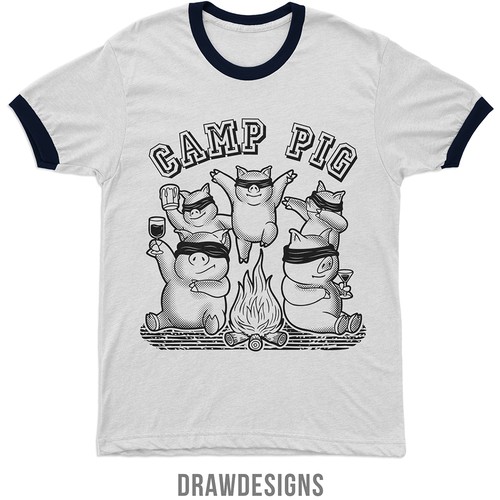 Camp Pig T-shirt Design