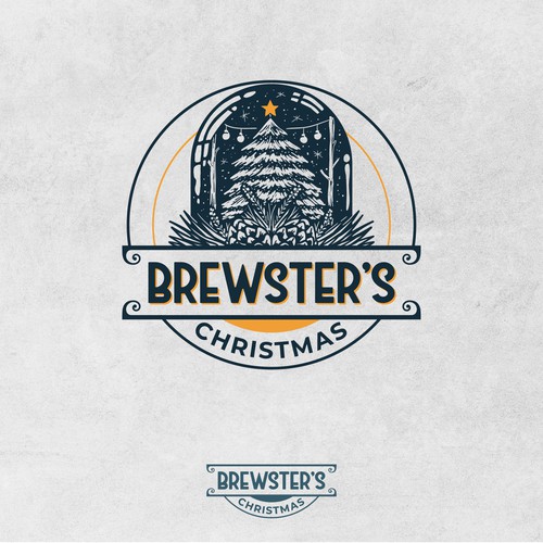 Classic Illustrative logo for Brewster's Christmas