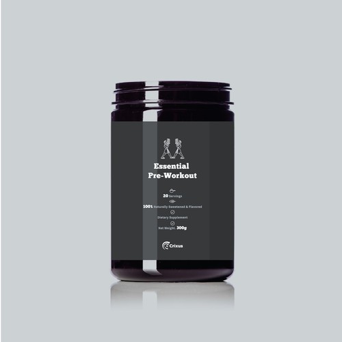 Essential pre-workout label design