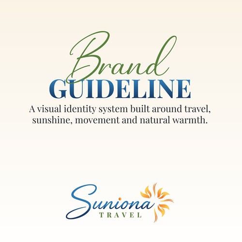 Suniona Travel — Elegant Brand Guidelines & Visual Identity Cover Design