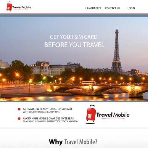 Facelift for Travel Mobile website.