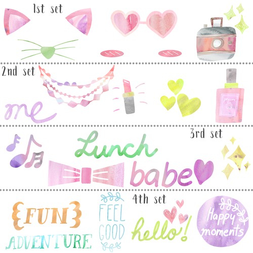 watercolor stickers