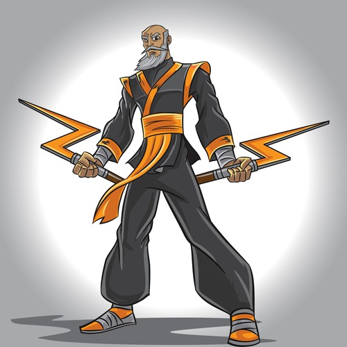 Create a ninja-sensei style company brand mascot