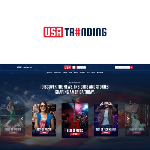 USA Trending Logo Concept