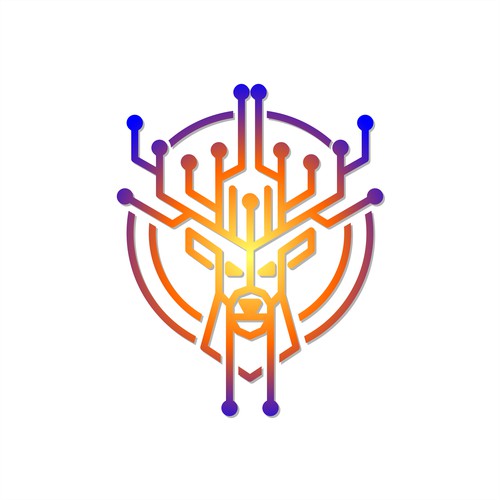 Futuristic Deer Circuit this logo available for sale