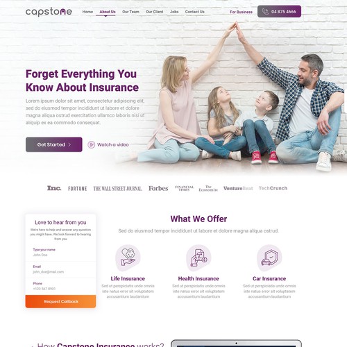 Capstone Insurance - Clean and professional design
